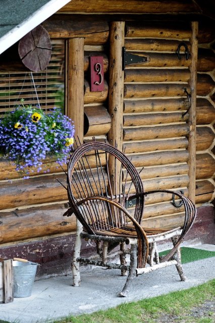 Sturdy willow branch chair.