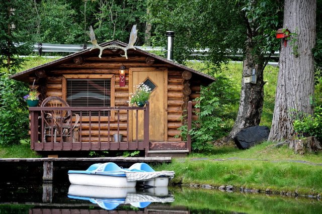Paddle boat in the pond.